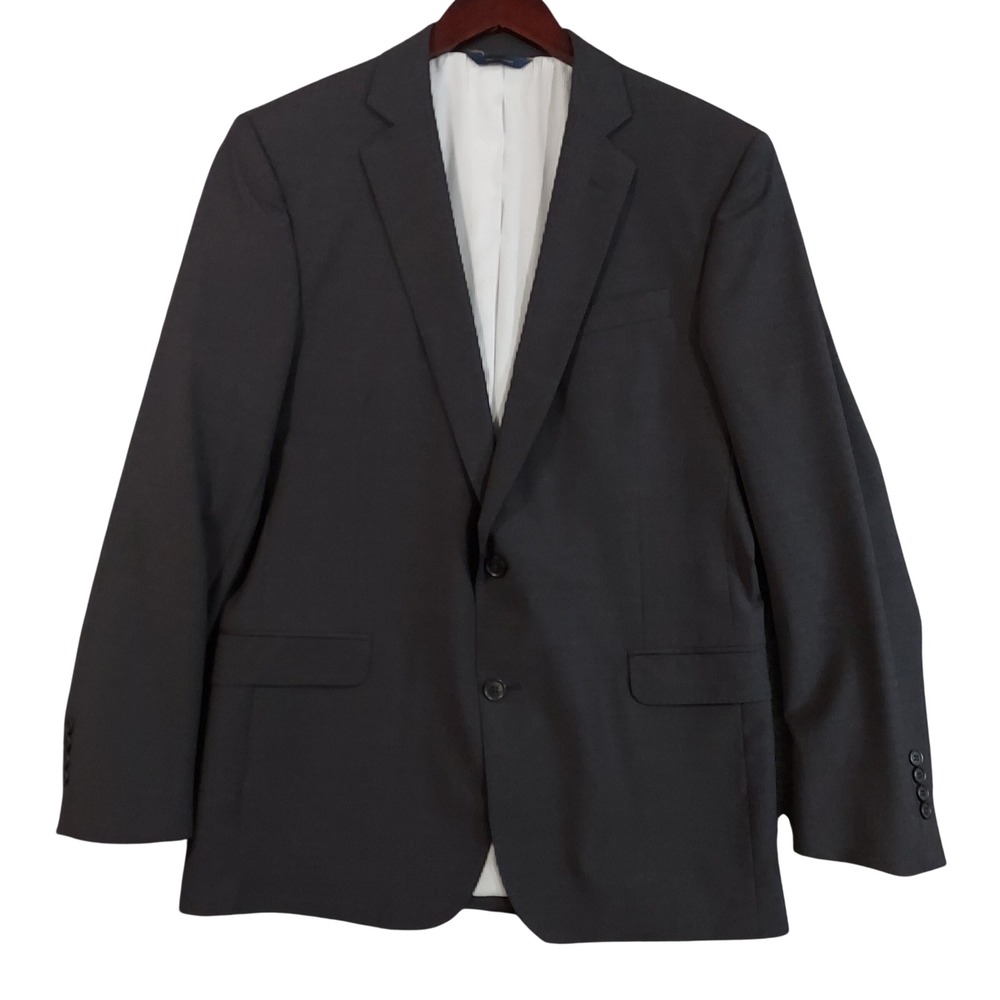 Brooks Brothers Explorer Suit Blazer Mens 42L Charcoal Regent Fit Wool Blend